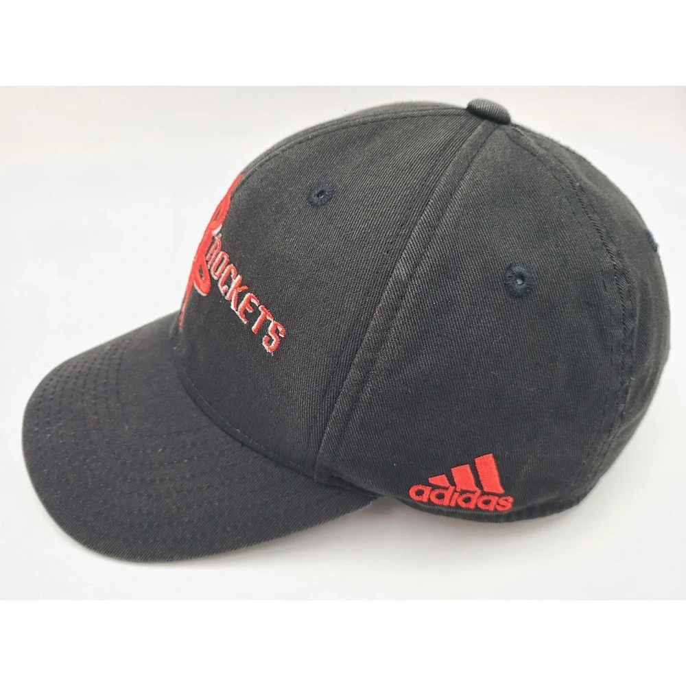Houston Rockets Adidas Adjustable Hat Cap Dad Men Women NBA Basketball Black Red